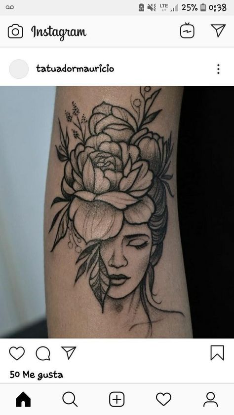 Flower On Head, Half Flower, African Tattoo, Chic Tattoo, Phoenix Tattoo Design, Flower Sleeve, Flower Tattoo Sleeve, Phoenix Tattoo, Head Tattoos