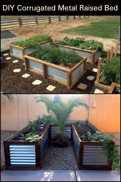 Metal Raised Beds, Building A Raised Garden, Diy Raised Garden, Raised Garden Beds Diy, Have Inspiration, Corrugated Metal, Vegetable Garden Design, Raised Bed, Garden Boxes