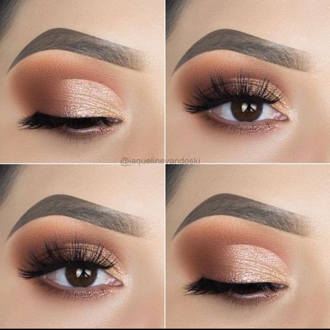 Natural Gold Makeup, Golden Smokey Eye Makeup, Golden Smokey Eye, Smokey Eye Makeup Ideas, Golden Eye Makeup, Make Up Gold, Gold Makeup Looks, Dark Eye Makeup, Gold Eye Makeup