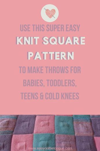 Easy Knit Square Pattern that you’ll Love to Make #knitting #knittingpatterns #knitsquares #knitthrows #knitter undefined Knit A Blanket, Knit Squares, Knitting Lessons, Knitted Squares Pattern, Knitted Squares, Knit Cowl Pattern Free, Knitted Blanket Squares, Knitting Squares, Mitered Square