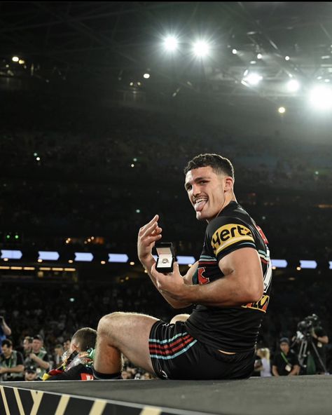 Panthers Nrl, Nathan Cleary, Hot Rugby Players, His Ring, Rugby Boys, Penrith Panthers, Rugby Players, Rugby League, Flexing