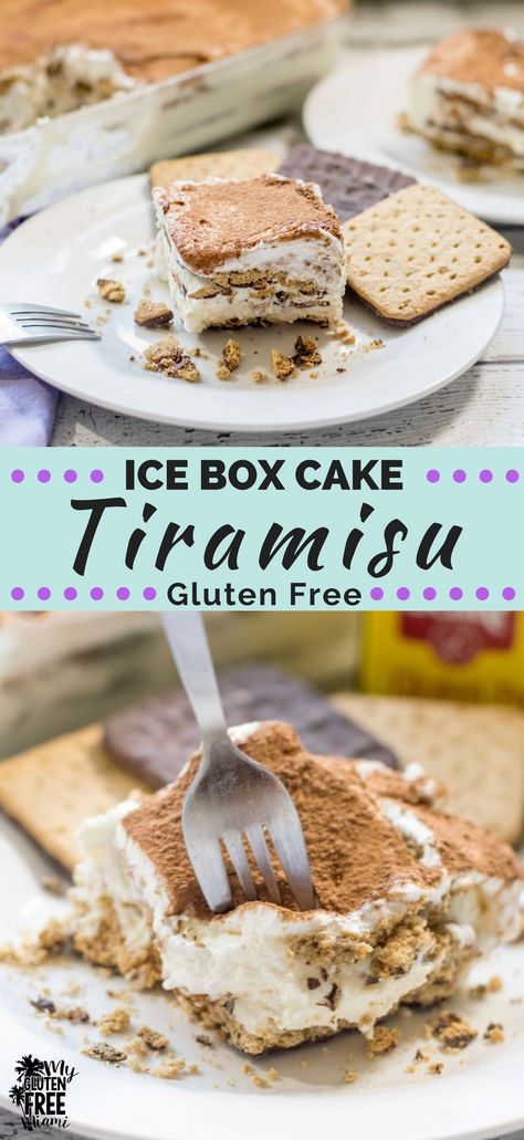 Gluten Free Graham Cracker Desserts, Gluten Free Italian Cake, Tiramisu With Graham Crackers, Gluten Free Tiramisu Recipe, Gluten Free Icebox Cake, Gluten Free Ice Box Cake, Easy Gluten Free Cheesecake No Bake, Gluten Free Tiramisu, Chocolate Covered Graham Crackers