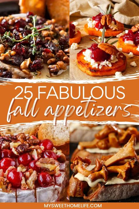 Autumn Themed Appetizers, Fall Appetizers For Dinner Party, Fall Appetizer Recipes Healthy, Fall Wine Night Appetizers, Ohio State Appetizers, Fall Skewers Appetizers, Delicata Squash Appetizer, Fall Themed Bridal Shower Ideas Food, Orange Food Recipes