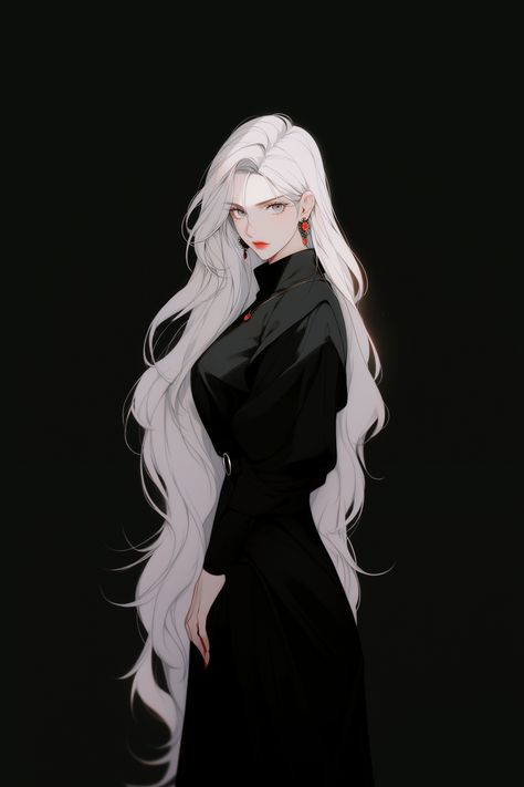 Girl With White Hair Art, Anime Woman With White Hair, Boosting Confidence, Black Cat Anime, Long White Hair, Cocoppa Wallpaper, Cool Wallpapers Cartoon, Beauty Illustration, Warrior Girl