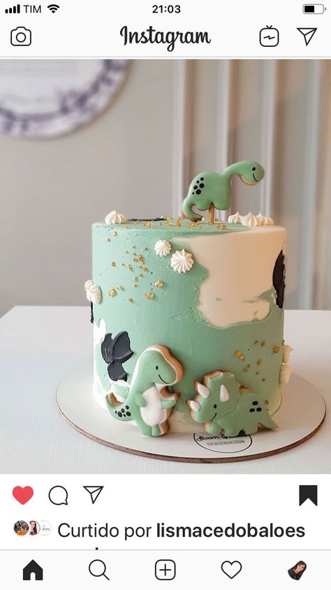 Modern Dinosaur Cake, First Birthday Cake Dinosaur, Dino 1st Birthday Cake, Dino Cakes Boys, First Birthday Dinosaur Cake, Dinosaur First Birthday Cake, Cute Dino Cake, Dinosaur Baby Shower Cake, Baby Dinosaur Cake