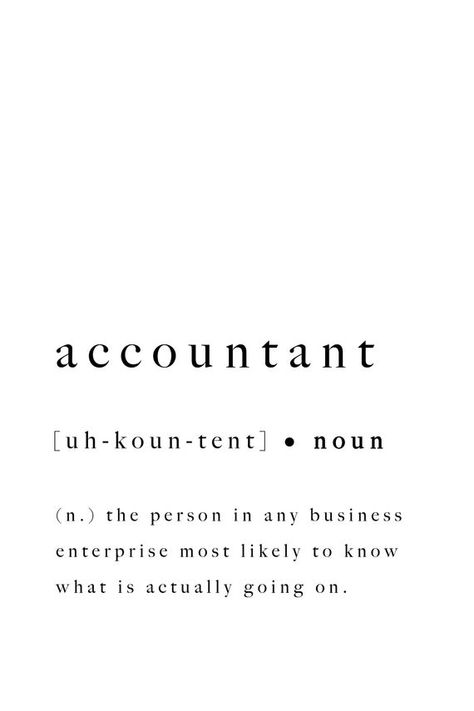 Accountant Print Definition Quote Accounting Inspiring Gift | Etsy