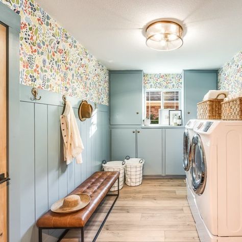 Debonair SW 9139 - Blue Paint Color - Sherwin-Williams Mudroom Laundry Room Ideas, Pastel Paint Colors, Blue Paint Color, Mudroom Laundry, Mudroom Laundry Room, Trending Paint Colors, Mudroom Design, Blue Paint Colors, Sherwin Williams Paint Colors