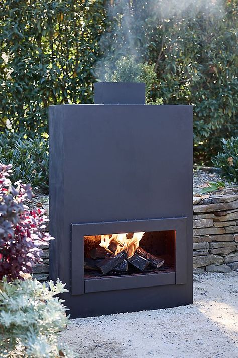 Weathering Steel Planed Outdoor Fireplace | Terrain Outdoor Fireplace Plans, Weathering Steel, Modern Addition, Yard Design, Dream Backyard, Outdoor Fire, Outdoor Fireplace, Outdoor Fire Pit, Outdoor Oasis