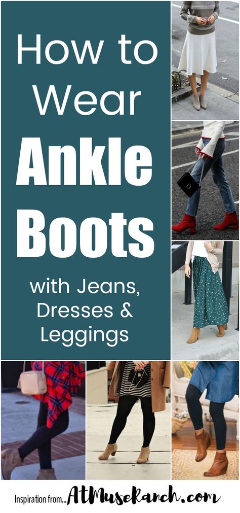 How to Wear Ankle Boots Leggings And Ankle Boots Outfits, How To Wear Ankle Boots With A Dress, Dress With Leggings And Boots, Ankle Boots With Leggings, Boots With Jeans, Ankle Boots With Jeans, How To Wear Ankle Boots, Winter Boots Outfits, Boots Outfit Ankle