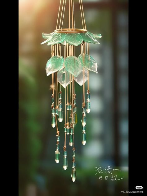 Sun Catcher Ideas Diy, Stained Glass Chimes, Sun Catchers Diy Suncatchers, Glass Windchimes, Crystal Suncatchers Diy, Wind Catcher, Diy Suncatchers, Crystal Wind Chimes, Ideas Hogar