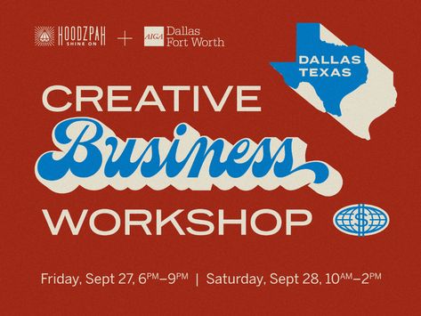 Hoodzpah x AIGA Dallas: Workshop & Keynote! by Amy Hood for Hoodzpah on Dribbble Texas Graphic Design, Texas Branding, Texas Graphic, Palm Canyon, Business Workshop, Lone Pine, Logo Design Typography, Drop Shadow, Dallas Fort Worth