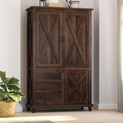 Armoire For Clothes, Panel Door Design, Clothing Armoire, Closet Furniture, Wooden Almirah, Solid Wood Armoire, White Armoire, Solid Wood Wardrobes, Closet Clothing