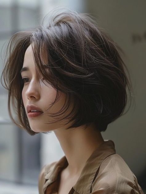 Stacked Bob Haircut – Chic and Timeless Hairstyle Trends Short Short Hairstyle Women, Short Choppy Hairstyle Women, Short Bob Hairstyles With Bangs, Bob Short Haircut, Bob Haircut Styles, Korean Bob, Short Hair Makeup, Blonde Bob Hairstyles, Short Haircut Styles