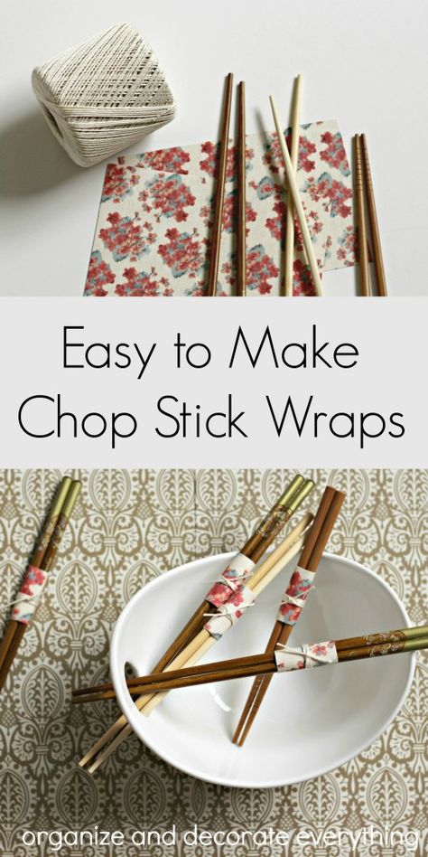 Easy to Make Chop Stick Wraps Chopstick Crafts Diy Projects, Chopsticks Crafts, Creative Arts And Crafts, Art And Craft Design, Diy Crafts To Sell, Easy Diy Art, Chopsticks, Origami Easy, Diy Room Decor