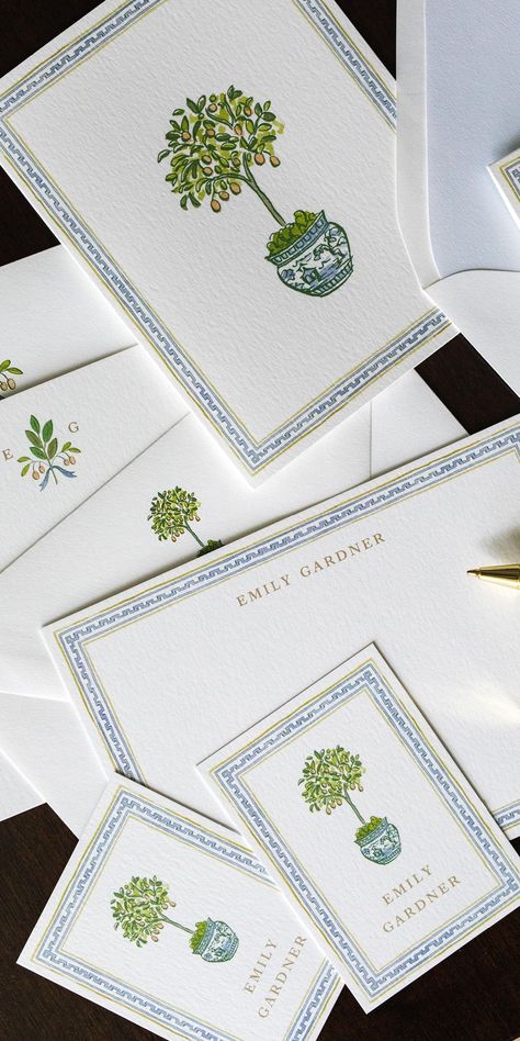 Painting Wedding Invitations, Greek Invitation, Note Card Ideas, Holly Hollon, Greek Designs, Folded Notes, Classic Invitation, Erin Gates, Vintage Stationery