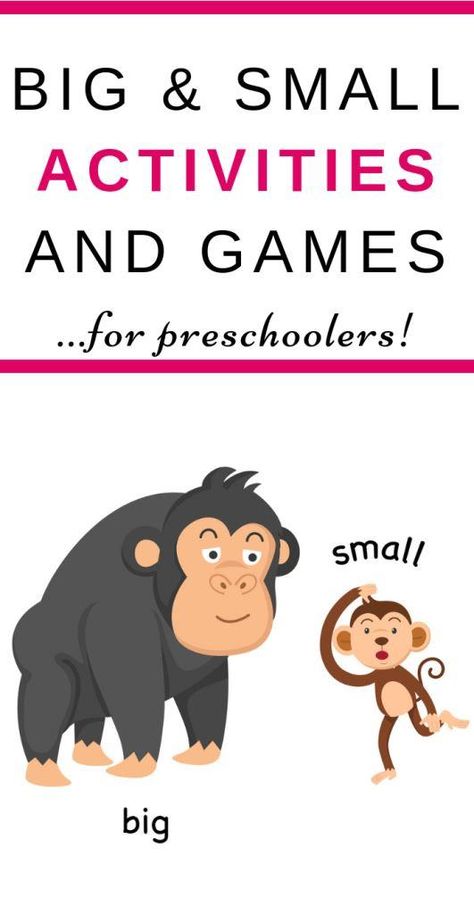 Grab one of these Big and Small Sorting Activities and Games to help your preschool child learn and understand big and small in a fun hands-on way. via @deals_3bd Premath Activities Preschool, Size Comparison Activities Preschool, Big And Small Activities Preschool Ideas, Big Small Concept For Kids, Big And Small Preschool, Big And Small Activities For Toddlers, Number Activities Eyfs, Big And Small Activities, Big And Small Activities Preschool