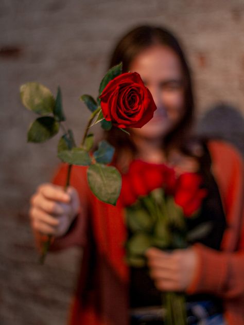 Poses With Roses Photo Ideas Instagram, Red Flowers Photoshoot, Pose With Rose Photo Ideas, Poses With Roses Photo Ideas, February Photoshoot, Vday Photoshoot, Valentine Picture, Flower Photoshoot, Rosé Aesthetic