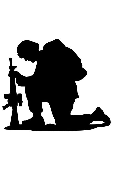 Kneeling Soldier, Poppy Craft For Kids, Anzac Soldiers, Remembrance Day Art, Soldier Tattoo, Soldier Drawing, Stencil Street Art, Soldier Silhouette, Poppy Craft