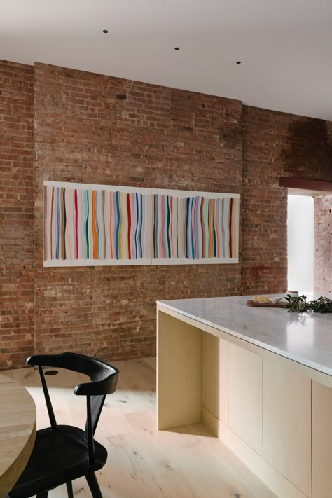 Brick Wall Apartment, Exposed Brick Interior, Minimalism Interior Design, Nyc Loft, Brick Interior Wall, Brick Interior, Light Hardwood, Minimal Interior Design, Light Hardwood Floors