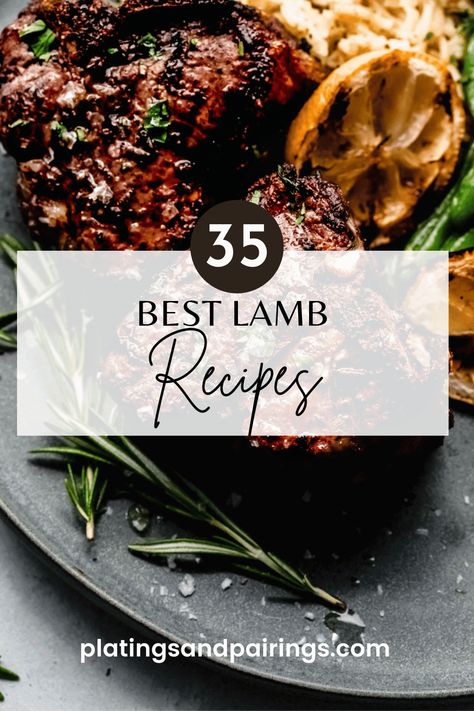 Love lamb? Here are 35+ amazingly delicious lamb recipes to try out. From pasta recipes, to soups, appetizers and more! Quick Lamb Recipes, Boneless Lamb Recipes, Lamb Lollipops Appetizer, Lamb Breast Plate Recipes, Sheep Recipes, Sides For Lamb, Baked Lamb Recipes, Paleo Lamb Recipes, Roast Lamb Recipes