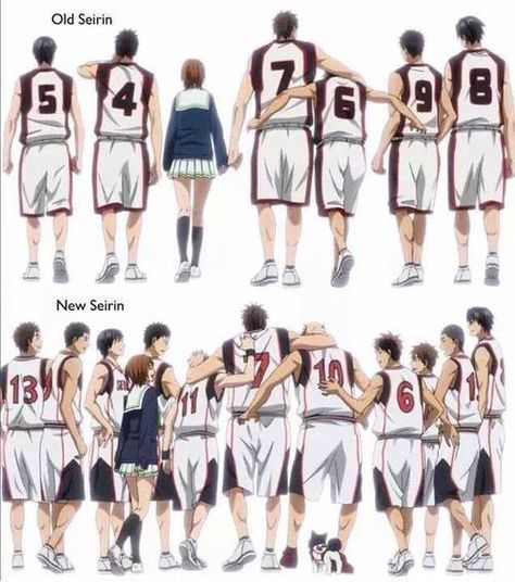 Kuroko no Basket - Old Seirin - New Seirin (˘‿˘ʃƪ) So many great memories TT_TT Seirin Team, Kagami Kuroko, Desenhos Love, Kuroko No Basket Characters, Basketball Anime, Anime Fairy Tail, Kuroko Tetsuya, Kuroko's Basketball, Snapchat Funny