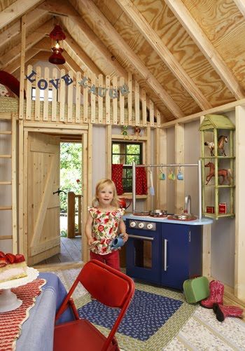 50 Kids Playhouses - loft idea Playhouse Loft, Kids Playhouse Plans, Playhouse Interior, Kids Indoor Playhouse, Playhouse Plans, Indoor Playhouse, Diy Playhouse, Backyard Playhouse, Build A Playhouse