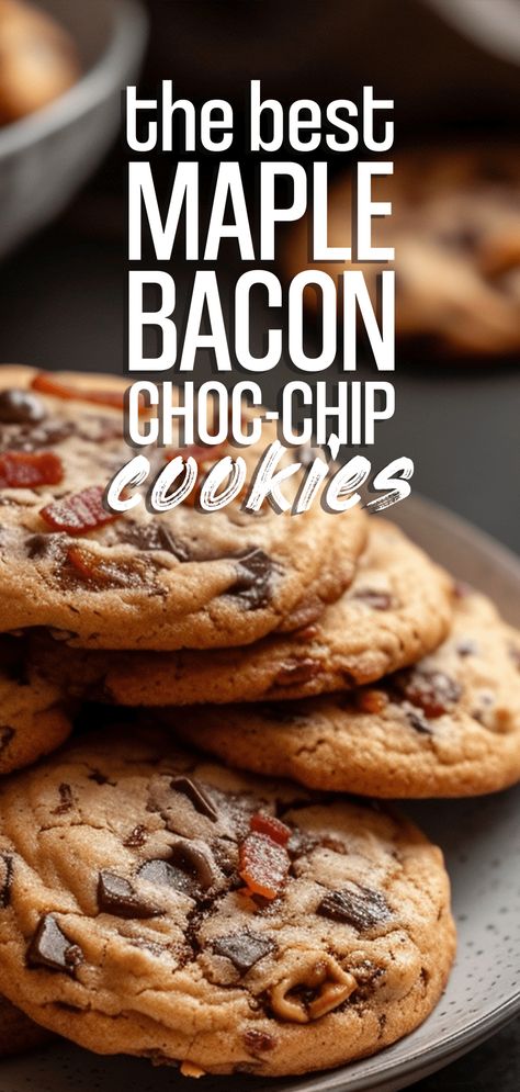 Chocolate Chip Bacon Cookies Recipe, Chocolate Chip And Bacon Cookies, Chocolate Chip Bacon Cookies, Maple Bacon Chocolate Chip Cookies, Bacon Cookies Recipes, Maple Bacon Cookies Recipes, Bacon Chocolate Chip Cookies Recipe, Bacon Maple Cookies, Maple Bacon Cookie