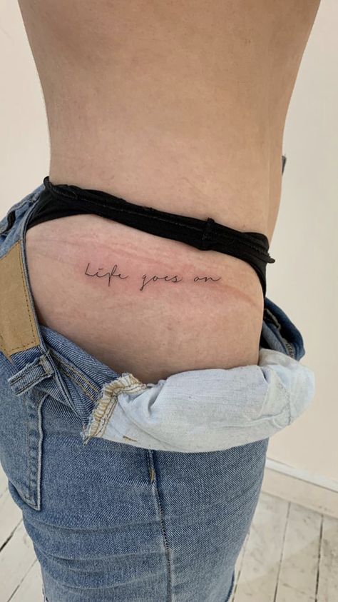 Small Side Hip Tattoos, Pelvic Tattoos, Side Hip Tattoos, Hip Tattoos Women, Writing Tattoos, Forearm Tattoo Women, Leg Tattoos Women, Women's Tattoo, Discreet Tattoos