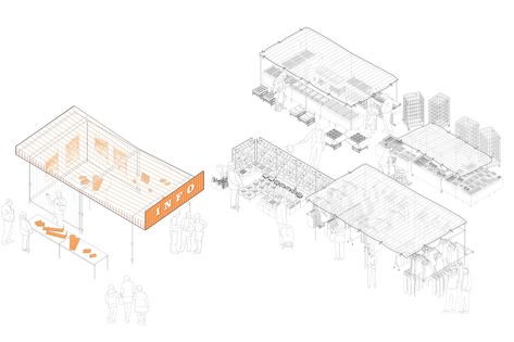 Market Stall Design, Colorful Art Installations, London Market, Stall Design, Architecture Board, Kiosk Design, Generative Design, Architecture Model Making, Stall Designs