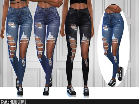 High Waist Ripped Jeans, Girls Ripped Jeans, Sims 4 Traits, Sims 4 Cc Kids Clothing, High Wasted Jeans, Free Sims 4, Jeans Pant, Pant For Women, Sims 4 Teen