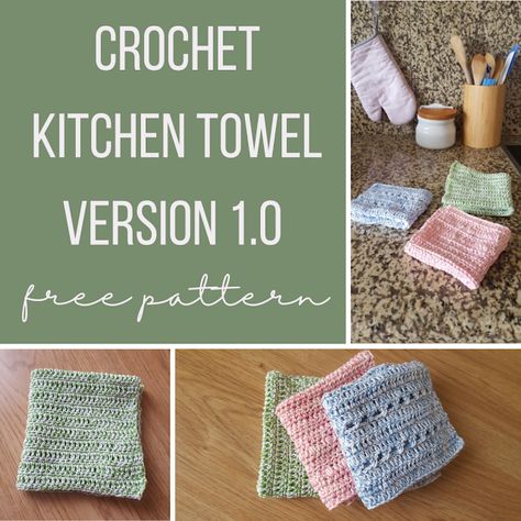 Keeping it Real: Crochet Kitchen Towel version 1.0 - free pattern Crochet Top Kitchen Towel Free Pattern, Crochet Hand Towels Pattern Free, Crochet Towel Holder Free Pattern Simple, Crochet Kitchen Towel, Crochet Towel Holders, Crochet Kitchen Towels, Yarn Ideas, Keeping It Real, Crochet Towel