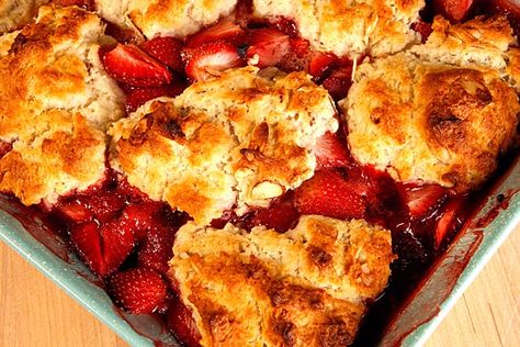 Strawberry dumplings (Kirk McKoy / Los Angeles Times) Fresh Cherry Cobbler, Strawberry Dumplings, Plum Cobbler, Strawberry Rhubarb Cobbler, Rhubarb Cobbler, Strawberry Cobbler, Plum Recipes, Berry Cobbler, Fruit Cobbler