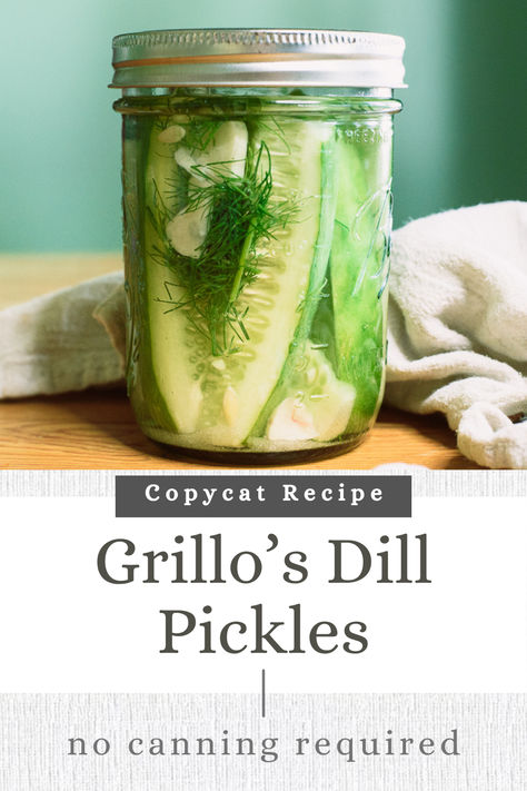 Make this simple recipe for fresh, healthy, delicious refrigerator dill pickles, very similar to Grillo’s dill pickles. This recipe is perfect for garden and farmers’ market season when cucumbers are abundant. Garden Cucumbers Recipes, Grillo Pickle Recipe, Dill Pickle Recipe Refrigerator, Grillos Pickles Recipe Copycat, Pickles Refrigerator, Pickled Veggies Recipe, Pickle Cucumbers, Freezing Recipes, Refrigerator Dill Pickles