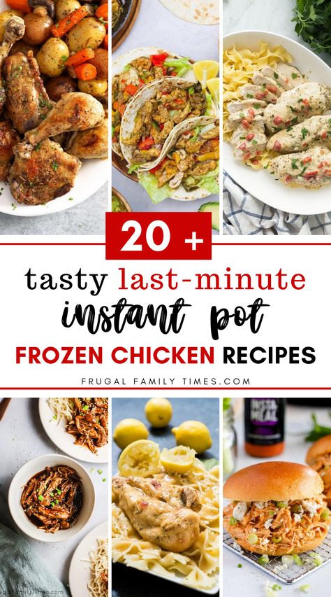 Oh no! I forgot to thaw the chicken for supper! Sound familiar? This list will save you! This is a collection of delicious Instant Pot Frozen Chicken Recipes that you can pull together at the very last minute and save your night. Perfect for those really busy evenings. Included are recipes for: BBQ chicken thighs, buffalo chicken, noodle casseroles, soups, Mexican chicken recipes and more! Instant Pot Frozen Chicken Recipes, Frozen Chicken Instant Pot, Last Minute Dinner Ideas, Instant Pot Frozen Chicken, Simple Chicken Alfredo Recipe, Best Chicken Noodle Soup, Chicken Instant Pot, Quick Chicken Dinner, Frozen Chicken Recipes