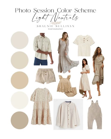 White Pants Family Photos, Family Photo Neutral Colors, Family Pictures Neutral Colors Fall, Family Neutral Photoshoot, Neutral Clothing Palette, Tan And Blue Family Photo Outfits, How To Style Family Photos, Beige And White Family Pictures, Off White Family Picture Outfits