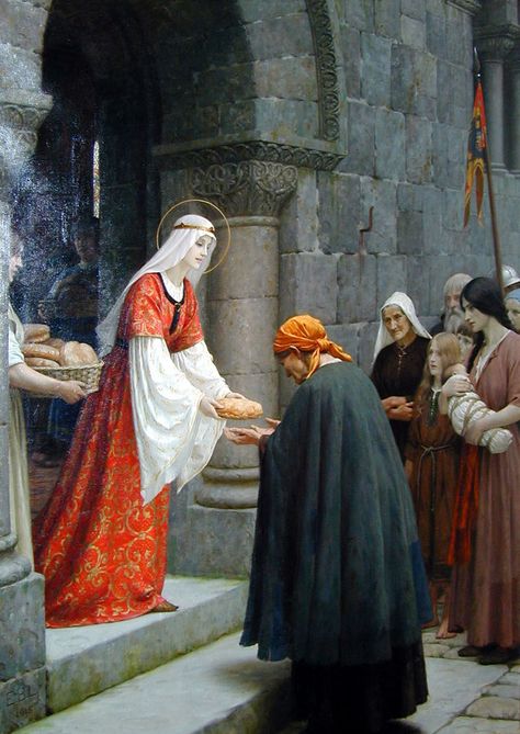 https://flic.kr/p/7D7RmZ | Edmund Blair Leighton "The Charity of St. Elizabeth of Hungary" 1895 | my-museum-of-art.blogspot.com/ St Elizabeth Of Hungary, Edmund Blair Leighton, Saint Elizabeth Of Hungary, Elizabeth Of Hungary, Era Victoria, Catholic Artwork, St Elizabeth, Saint Elizabeth, Lady Godiva