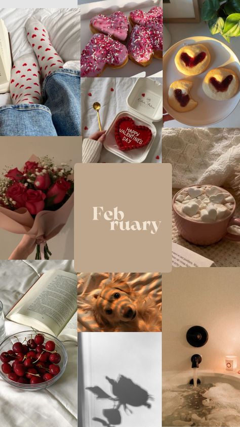 February Core Aesthetic, February Collage Wallpaper, February Esthetic, February Instagram Story, February Aesthetic Month, Feb Wallpaper, February Collage, February Wallpaper Aesthetic, Cute Collage Wallpaper