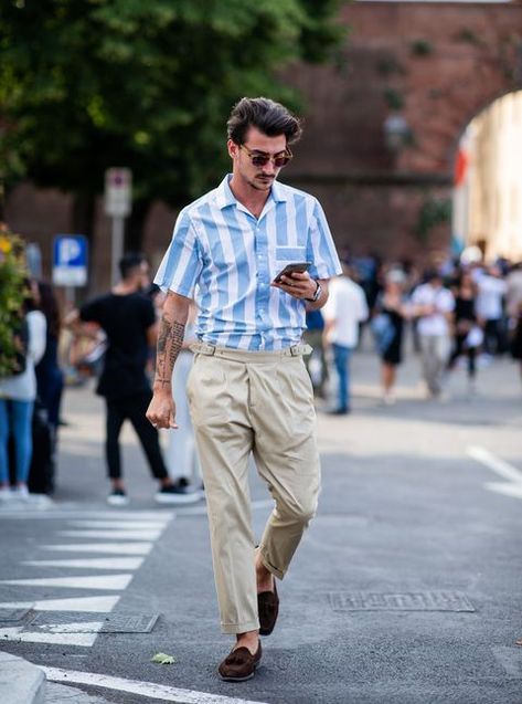 Mens Italian Street Style, Mens Italian Fashion, Italian Men Style, Mens Street Style Summer, Best Dressed Men, Best Dressed Man, Shirt Tucked In, Street Style Summer, Men Summer