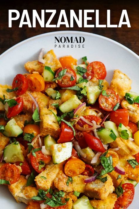 Bread Salad Recipe, Panzanella Salad Recipe, Italian Salad Recipes, Garden Tomatoes, Panzanella Salad, Bread Salad, Italian Salad, Red Onions, Simply Recipes