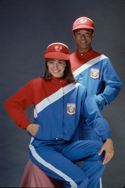 Check Out These 12 Amazing Vintage Olympics Looks… 80s Olympics, Olympics Fashion, Olympics Outfits, Olympics Aesthetic, Bar Crawl Outfit, Olympic Outfits, Flamingo Land, Olympics Costume, Olympic Fashion