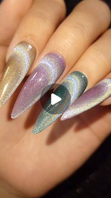 Nail art 💅 Manicure on Instagram: "✨Step into another dimension with the dazzling mix of 9D Galaxy Holo Cat Eye and Silver 9D Galaxy Holo Cat Eye. A cosmic fusion of holographic shine and captivating depth🌌✨ 
🛒Products Used:
🛍️9D Galaxy Holo Cat Eye
🛍️Silver 9D Galaxy Holo Cat Eye
🔗Link in bio 

#9DGalaxyCatEye #HoloNails #CosmicVibes #SilverGalaxy #Rarjsm" 9d Cat Eye Nails, Holo Nails, Another Dimension, Cat Eye Nails, The Dazzling, Cat Eye, Link In Bio, Manicure, Nail Art