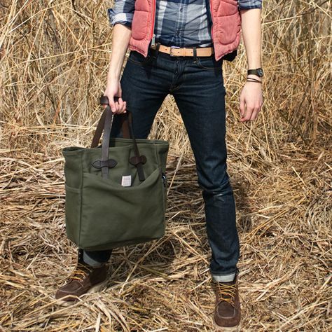 Rugged Everyday Coated Canvas Bags, Filson Backpack, Filson Bag Briefcases, Filson Bag, Filson Tin Cloth Jacket, Filson Bags, Edc Bag, Leather Product, Rugged Style