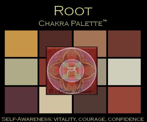 Root Chakra Palette™ nurtures self-awareness:  vitality, courage, confidence. Chakra Color Palette, Zen Inspiration, 1st Chakra, Buddha Altar, Fall Family Outfits, Bedroom Revamp, Color Symbolism, Chakra Root, Chakra Alignment