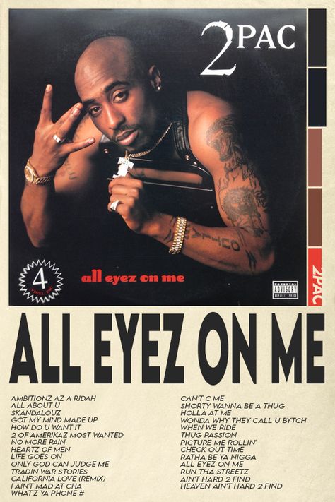 Tupac Poster Aesthetic, Tupac Poster Vintage, 2pac Aesthetic Poster, Tupac All Eyes On Me Wallpaper, Tupac Poster Black And White, Tupac All Eyes On Me, Tupac Music Poster, Music Album Covers 2pac, 2pac Poster