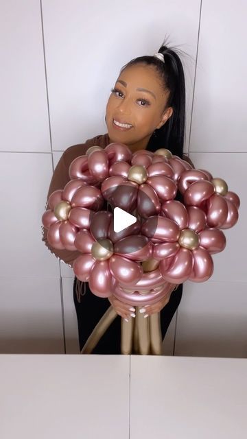 Balloon Rose Bouquet, 260 Balloon Flower, Balloon Bouquet Ideas, Balloon Flower Bouquet, Flower Balloons Diy, Ballon Diy, Bouquet Of Balloons, Amazon Flowers, Flower Balloons