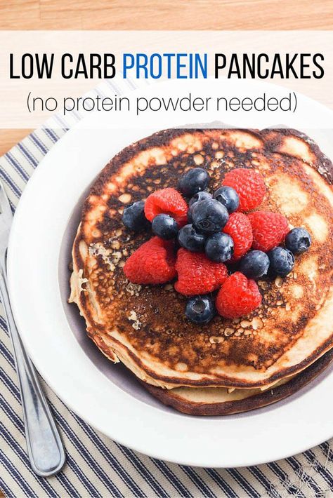 Low Carb Protein Pancakes - Slender Kitchen Low Carb Protein Pancakes, Protein Pancakes Low Carb, Mindful Consumption, Pancakes Protein, Paleo Pancakes, Slender Kitchen, Kitchen Ingredients, Healthy Diets, Low Carb Protein