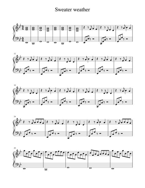 Sweater Weather Piano Notes, Sweater Weather Piano, Piano Sheet Music Beginners, Free Violin Sheet Music, Music Basics, Piano Songs Sheet Music, Piano Sheet Music Letters, Music Printables, Piano Notes Songs