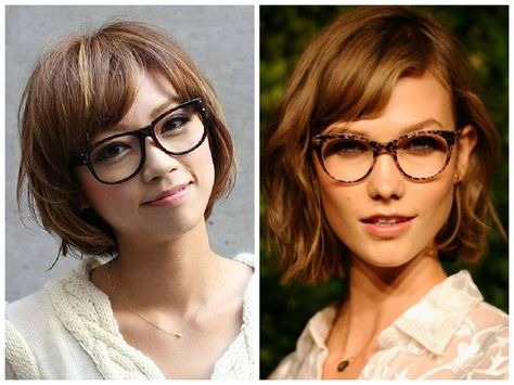 The best Short Hairstyles to Wear with Glasses Short Hair Glasses, Bangs And Glasses, Tan Skin Blonde Hair, Short Haircuts With Bangs, Classy Hairstyles, Hairstyles With Glasses, Bob Hairstyles With Bangs, Cool Short Hairstyles, Short Wavy Hair