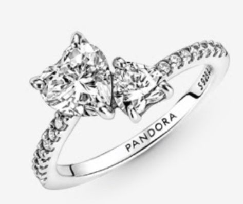 Pandora Jewlery, Pandora Heart, Ring Trends, Sparkling Rings, Pandora Silver, Love Hearts, Double Heart, Pandora Jewelry, Silver Heart