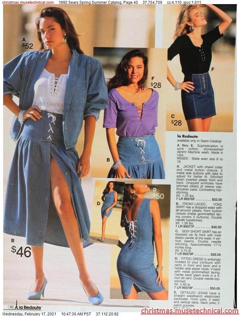 1992 Sears Spring Summer Catalog, Page 40 - Christmas Catalogs & Holiday Wishbooks Pinup Style Clothing, 1992 Fashion, 90s Fashion Catalog, Decades Fashion, Fashion Through The Decades, Groovy Fashion, Fashion 1990s, 80s Fashion Trends, 00s Fashion